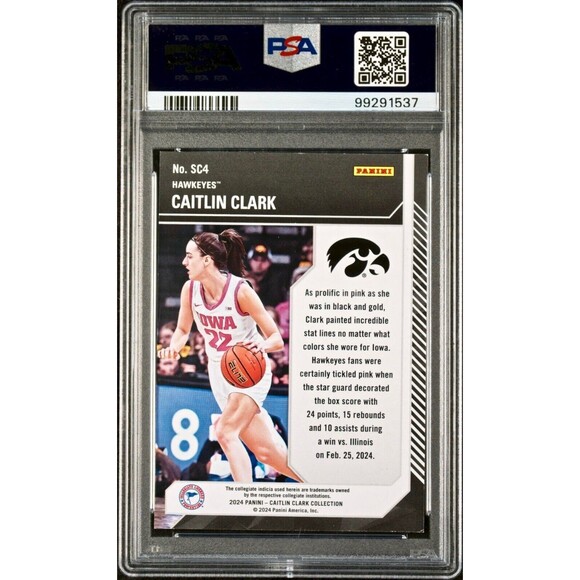 Caitlin Clark 2024 Panini College Contenders School Colors #SC4 PSA 7 NM - Picture 2 of 2
